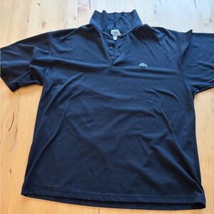 Lacoste Black Short-Sleeve Polo with Green Crocodile Logo